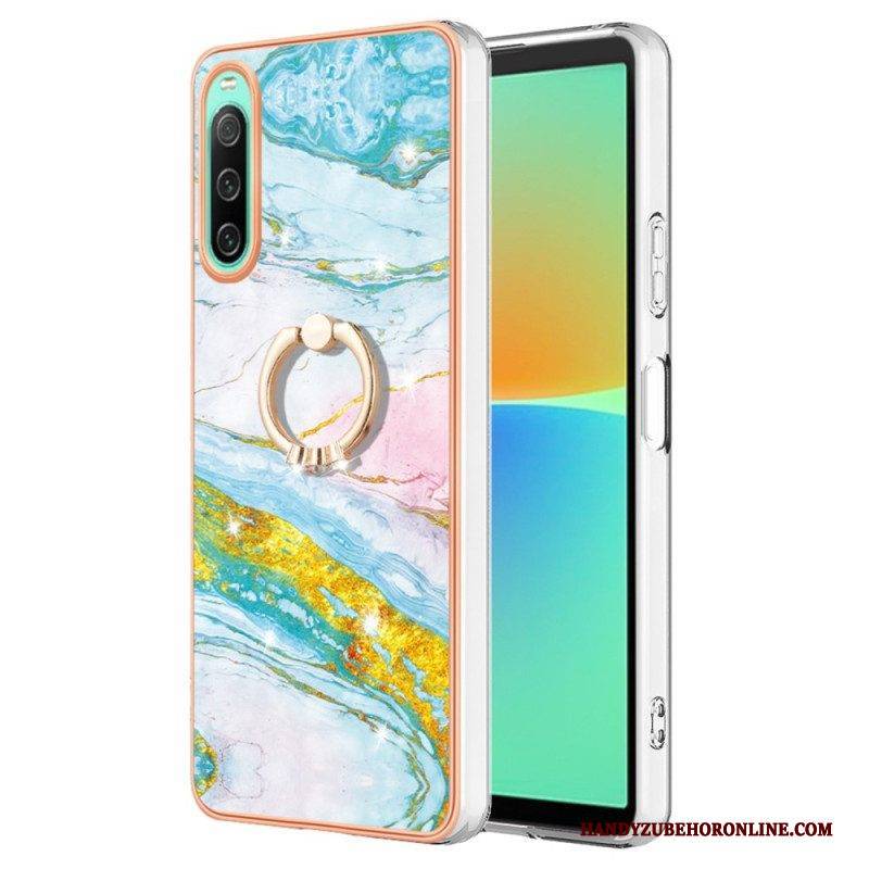 Handyhülle Für Sony Xperia 10 IV Marmor Mit Ringunterstützung