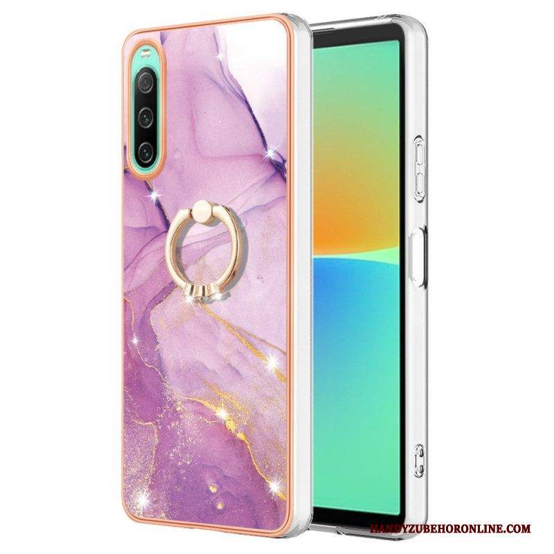 Handyhülle Für Sony Xperia 10 IV Marmor Mit Ringunterstützung