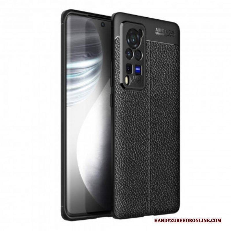 Handyhülle Für Vivo X60 Pro Doppellinien-litschi-ledereffekt