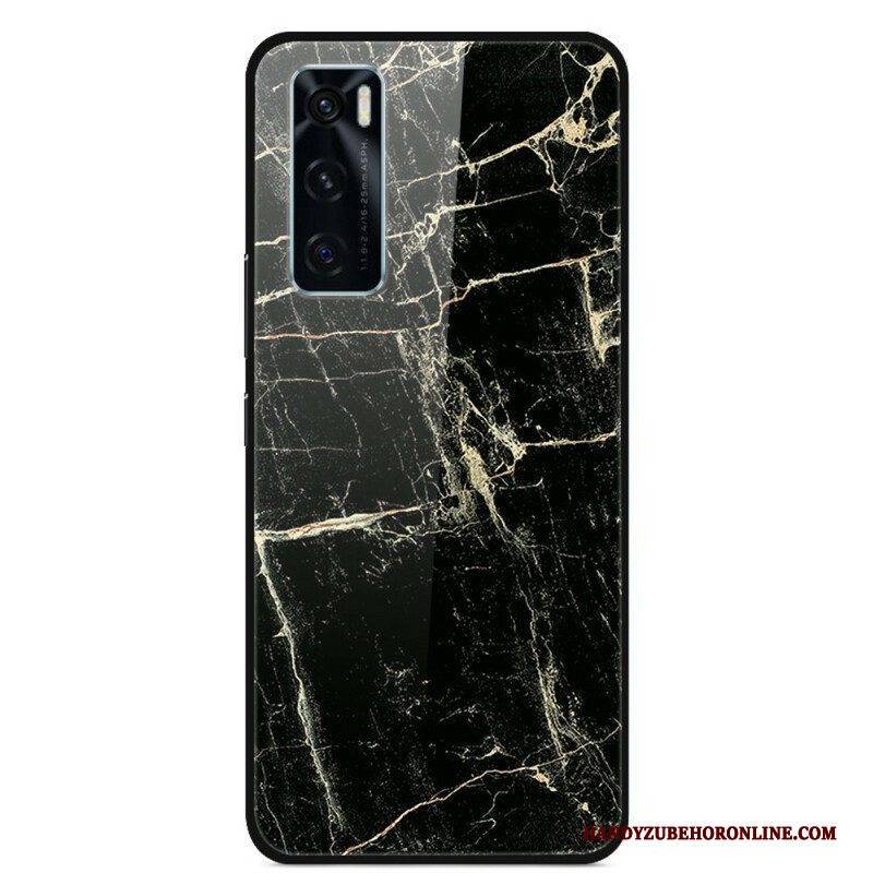 Handyhülle Für Vivo Y70 Supreme Marble Gehärtetes Glas