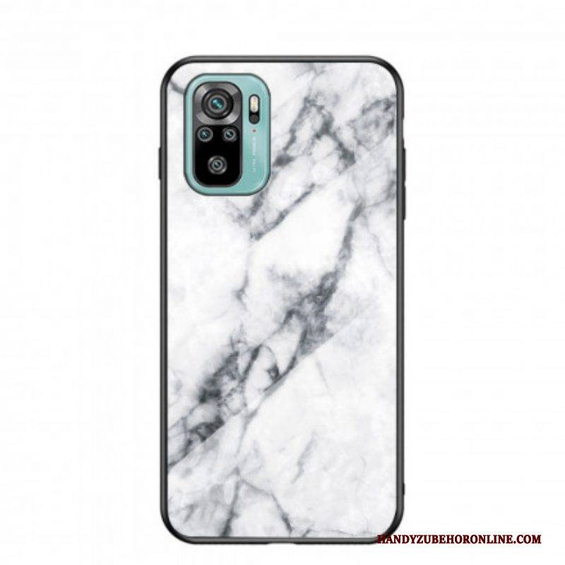 Handyhülle Für Xiaomi Redmi Note 10 / 10S Marmorfarben Gehärtetes Glas