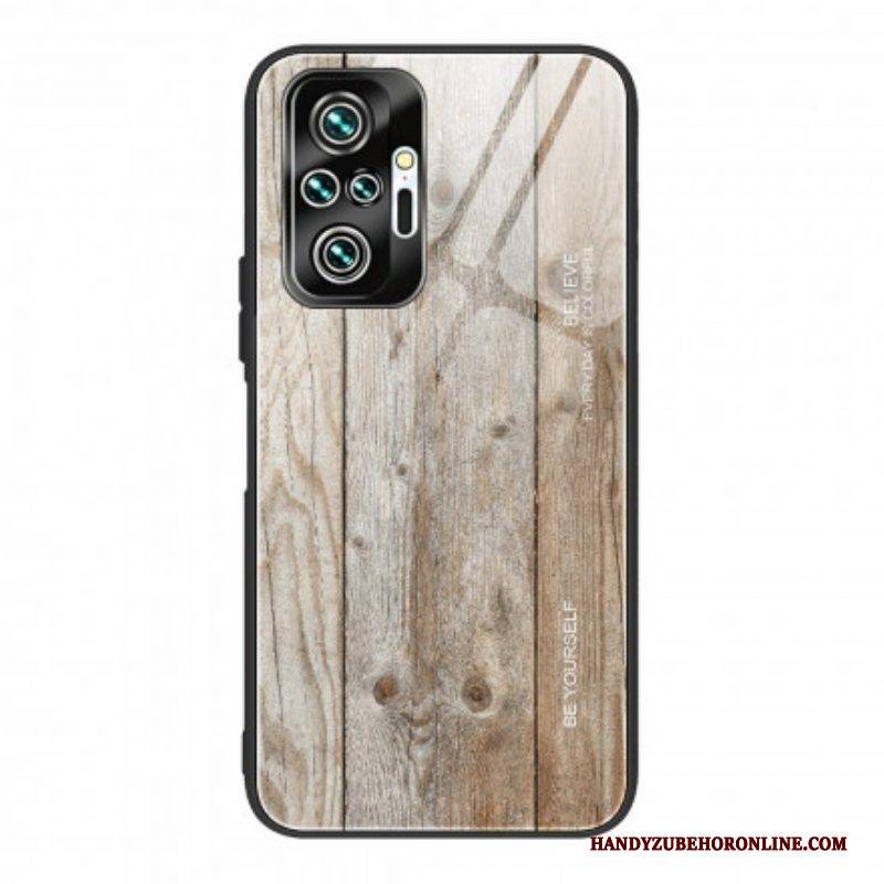 Handyhülle Für Xiaomi Redmi Note 10 Pro Holzdesign Aus Gehärtetem Glas