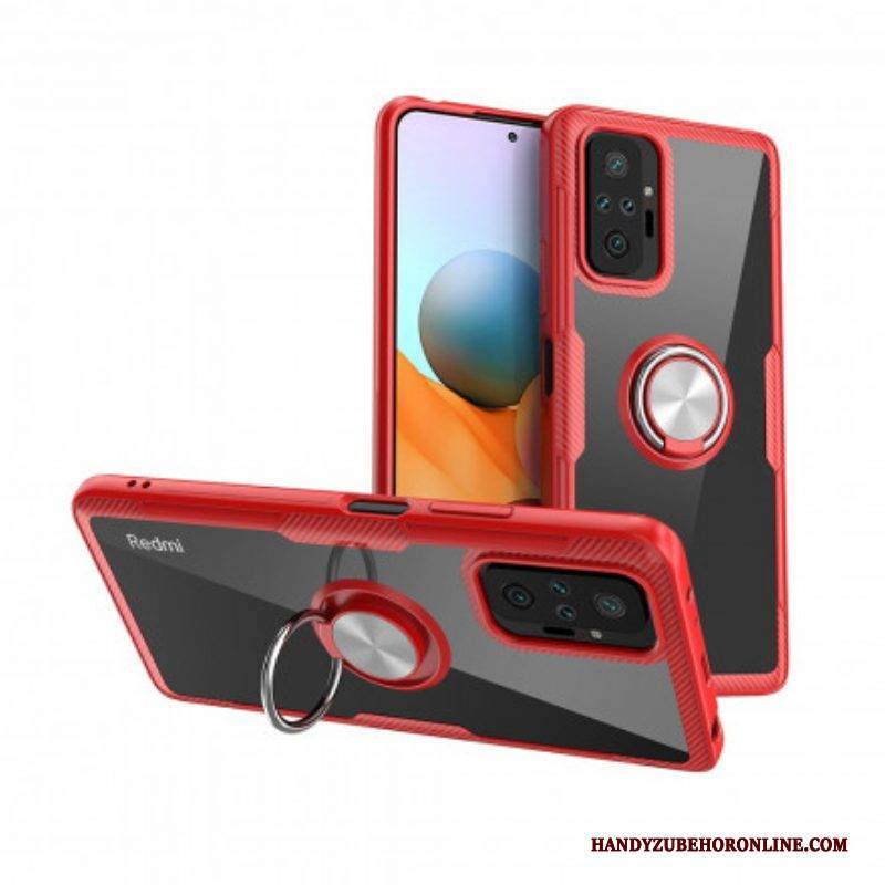 Handyhülle Für Xiaomi Redmi Note 10 Pro Kohlefaser-metallring