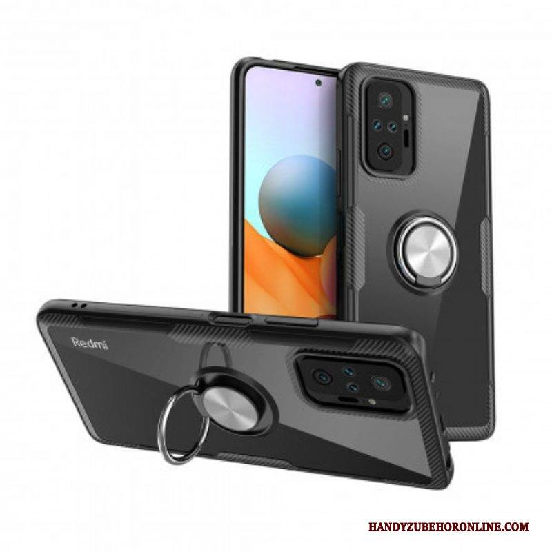 Handyhülle Für Xiaomi Redmi Note 10 Pro Kohlefaser-metallring