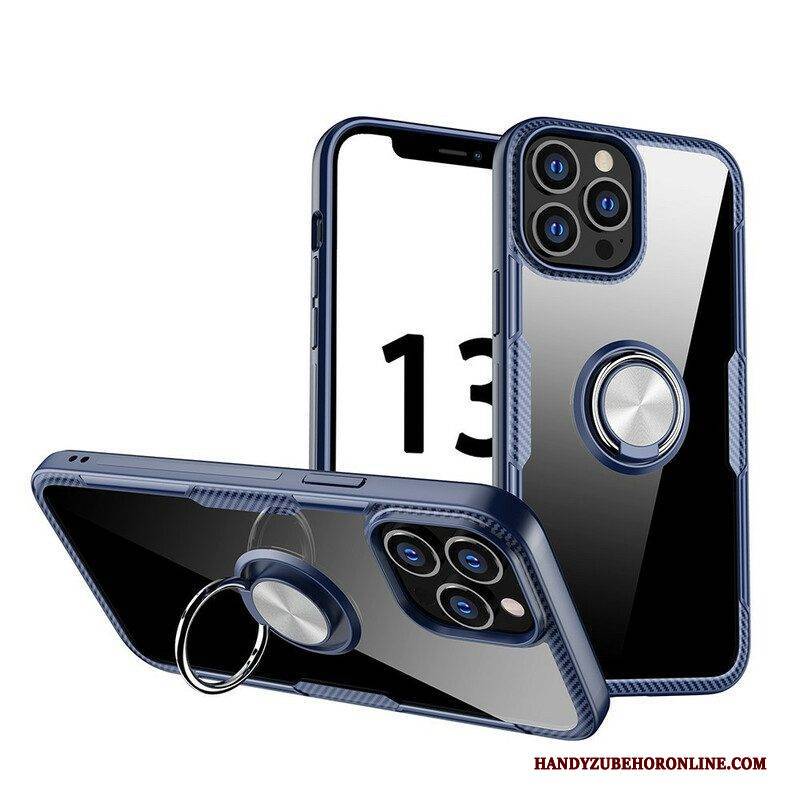 Handyhülle Für iPhone 13 Pro Max Kohlefaser-metallring