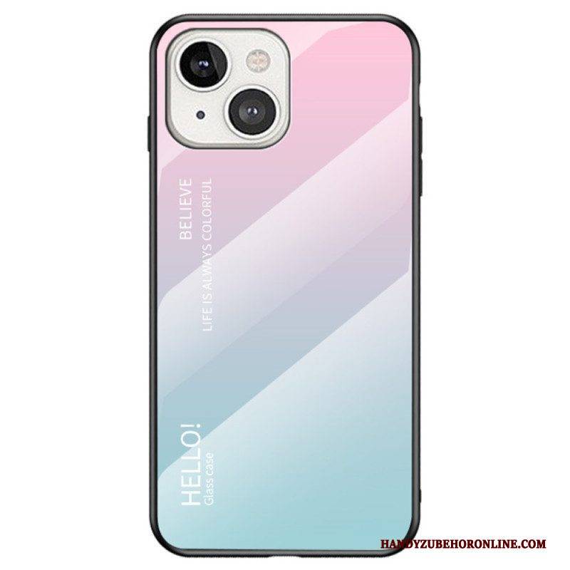 Handyhülle Für iPhone 14 Gehärtetes Glas Hallo