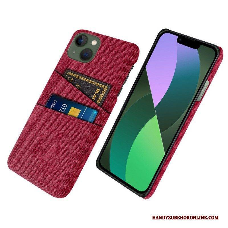 Handyhülle Für iPhone 14 Plus Kartenhalter Aus Stoff