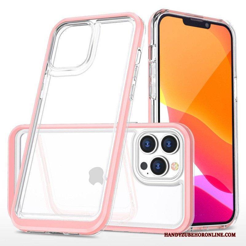 Handyhülle Für iPhone 14 Pro Kristallfarbene Kanten