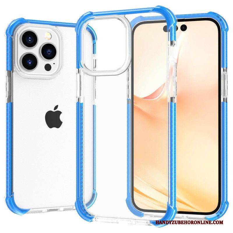 Handyhülle Für iPhone 14 Pro Max Transparente Farbige Kanten