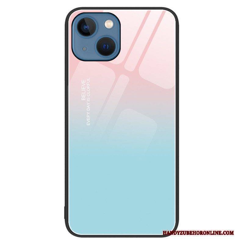 Handyhülle Für iPhone 15 Plus Believe Gehärtetes Glas