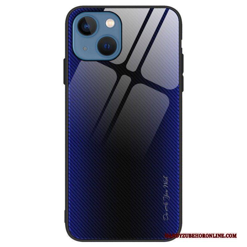 Handyhülle Für iPhone 15 Plus Gehärtetes Kohlefaserglas