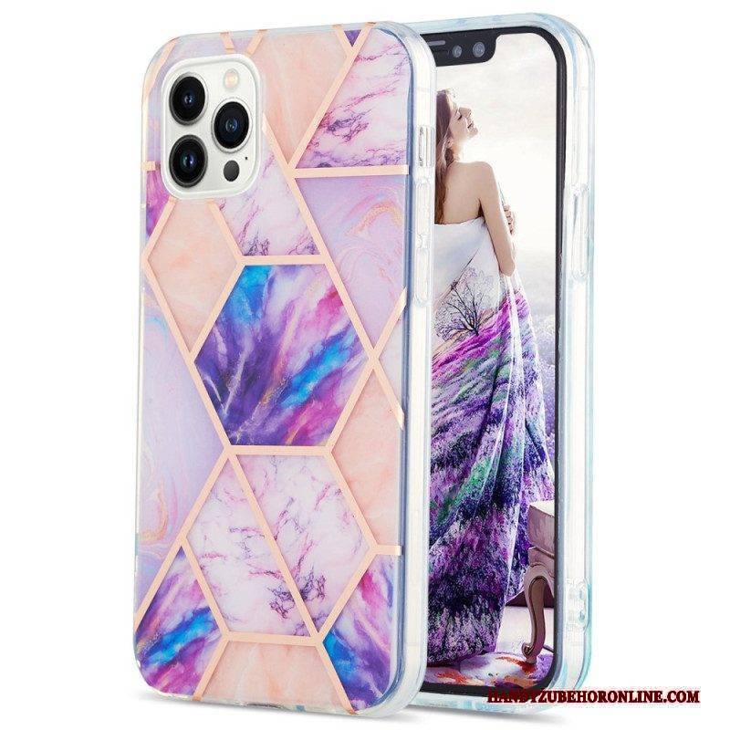 Handyhülle Für iPhone 15 Pro Max Geometrischer Marmor