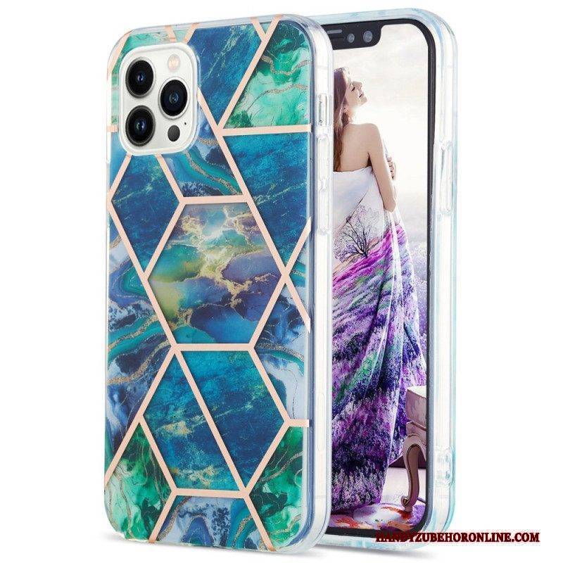 Handyhülle Für iPhone 15 Pro Max Geometrischer Marmor