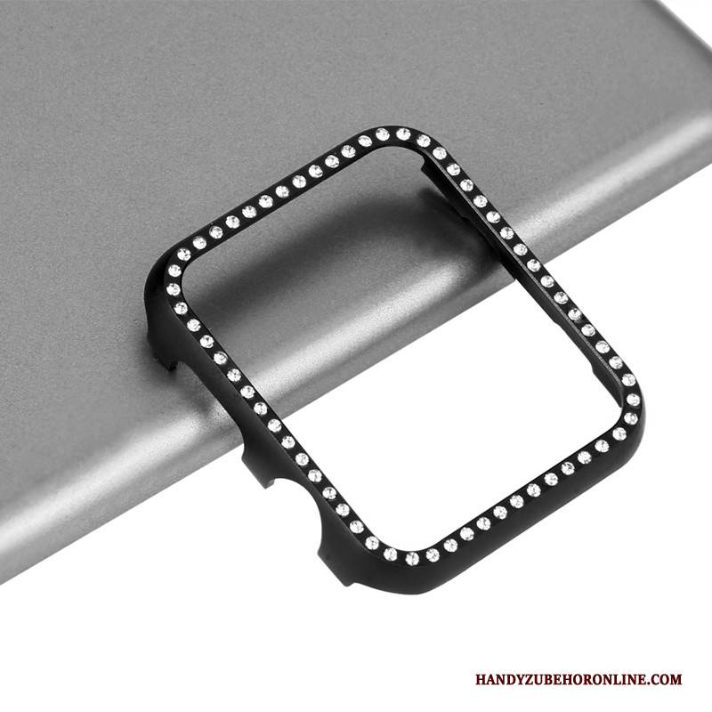 Hülle Apple Watch Series 5 Metall Grenze Dünne, Case Apple Watch Series 5 Strasssteinen Anti-sturz Schwarz