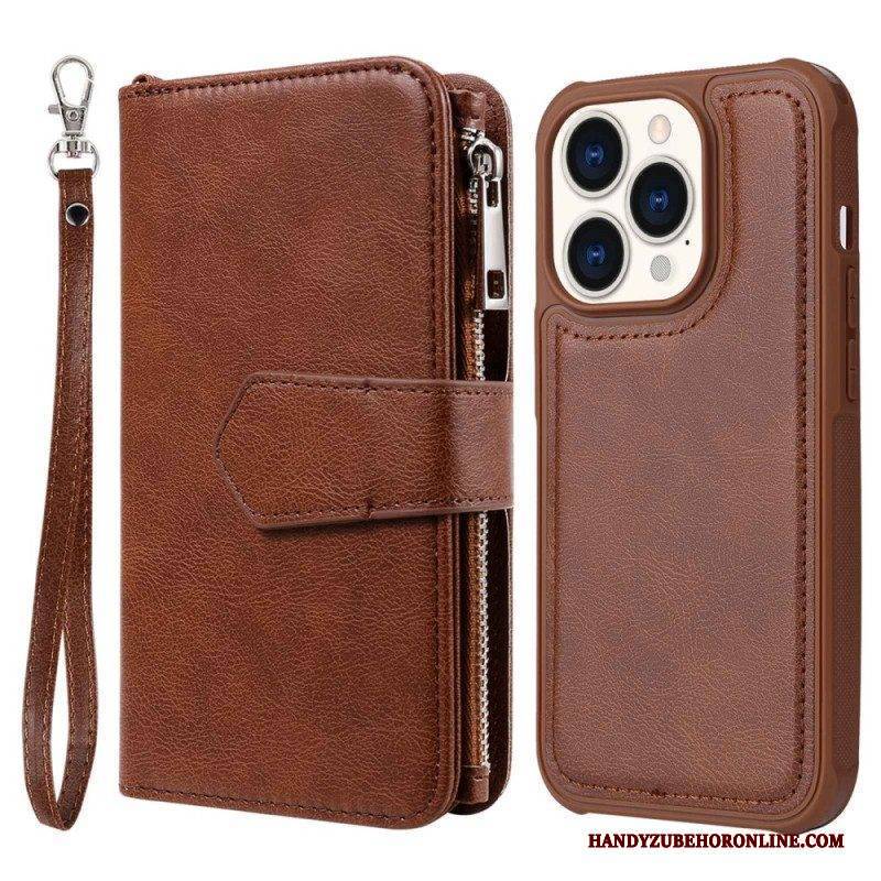 Hülle Flip Case Für iPhone 14 Pro Geldbörse Brieftasche Mit Abnehmbarem