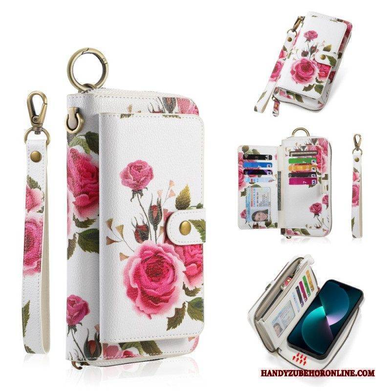 Hülle Flip Case Für iPhone 15 Pro Abnehmbare Schale Und Manueller Riemen