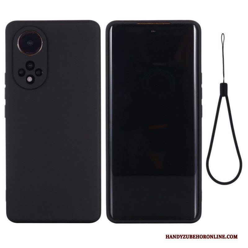 Hülle Für Honor 50 Flüssiges Silikon Mit Lanyard