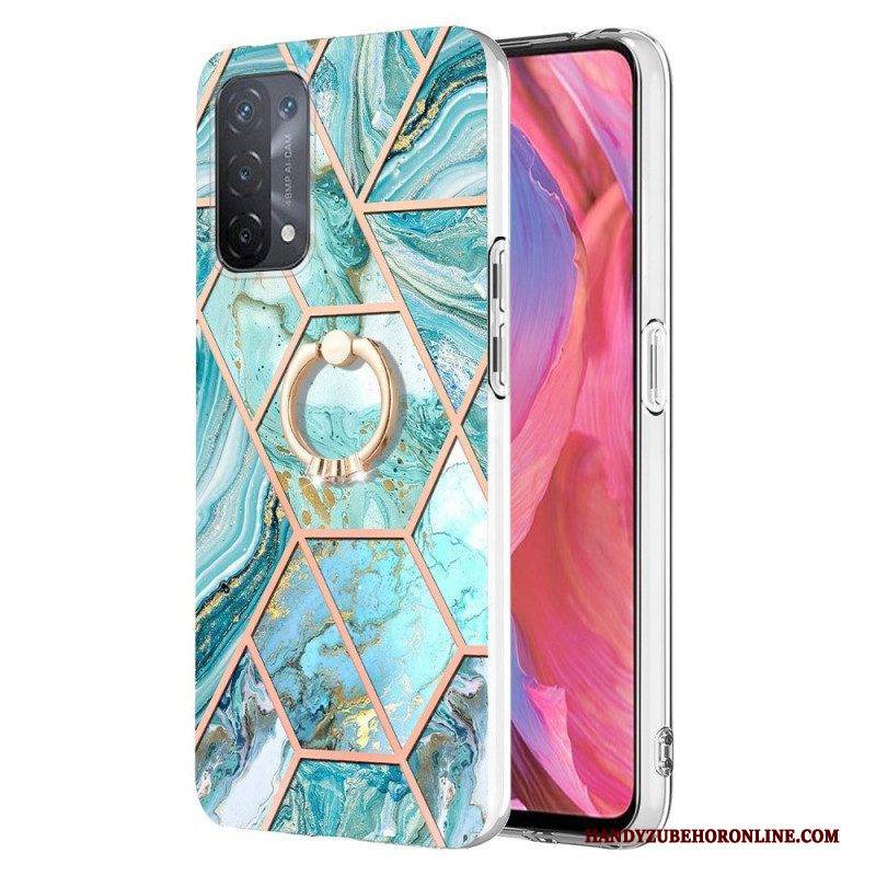 Hülle Für Oppo A54 5G / A74 5G Marmor Mit Ringunterstützung
