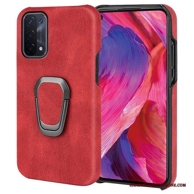 Hülle Für Oppo A54 5G / A74 5G Ringhalter In Lederoptik