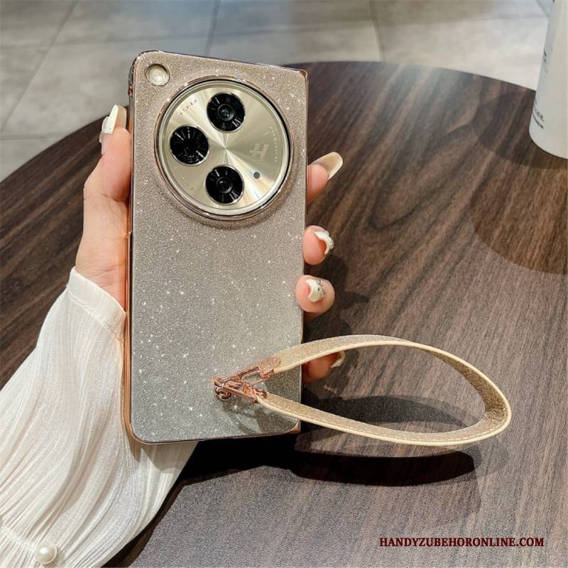 Hülle Für Oppo Find N3 Glänzende Oberfläche Und Trageschlaufe