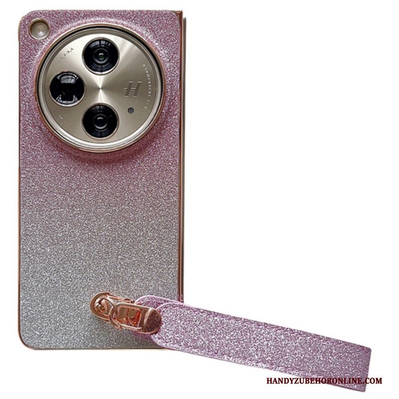 Hülle Für Oppo Find N3 Glänzende Oberfläche Und Trageschlaufe