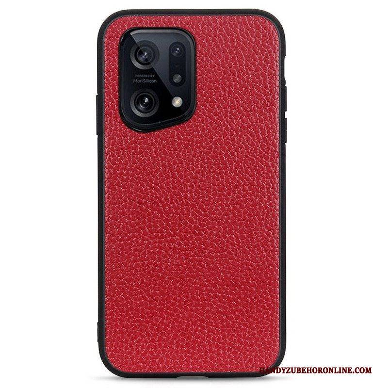 Hülle Für Oppo Find X5 Echtes Litschi-leder