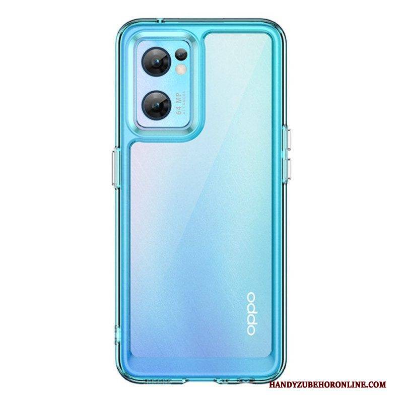 Hülle Für Oppo Find X5 Lite Hybride Transparente Farbige Kanten