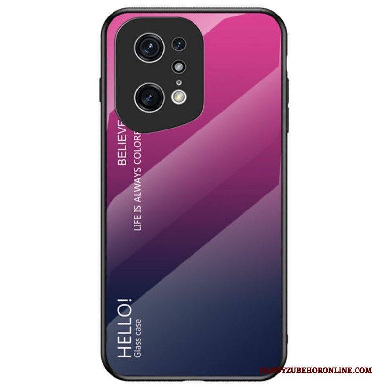 Hülle Für Oppo Find X5 Pro Gehärtetes Glas Hallo