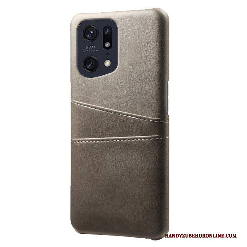 Hülle Für Oppo Find X5 Pro Kartenhalter In Lederoptik