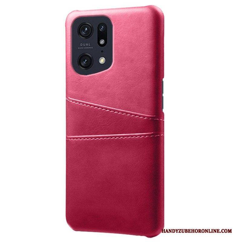 Hülle Für Oppo Find X5 Pro Kartenhalter In Lederoptik