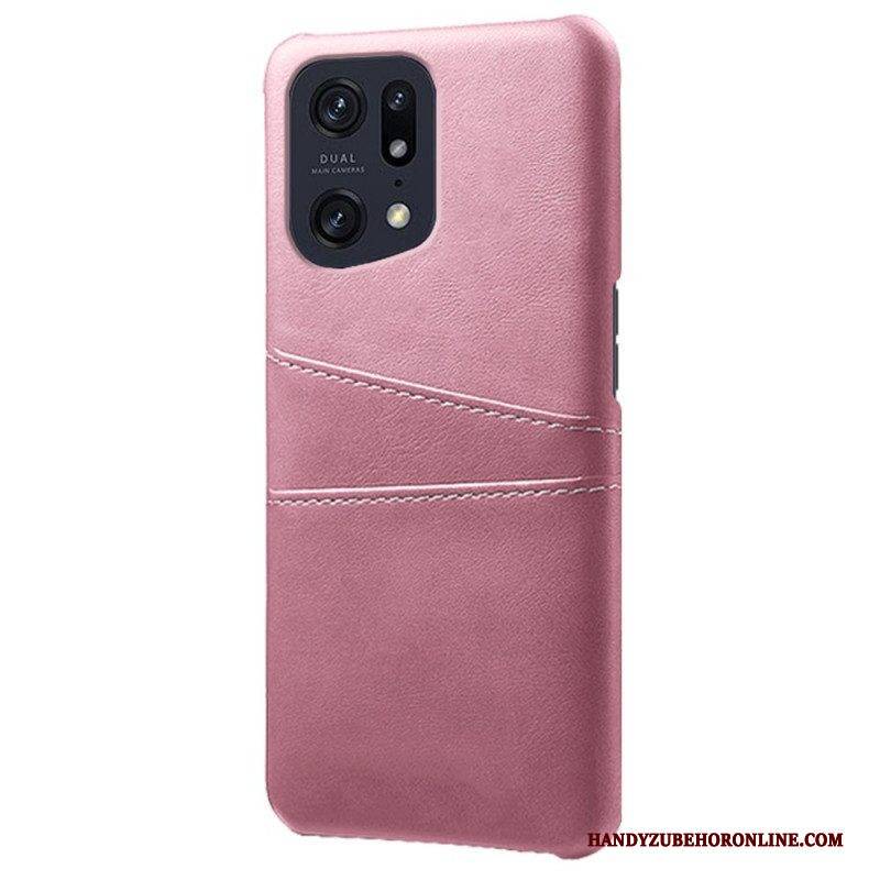 Hülle Für Oppo Find X5 Pro Kartenhalter In Lederoptik