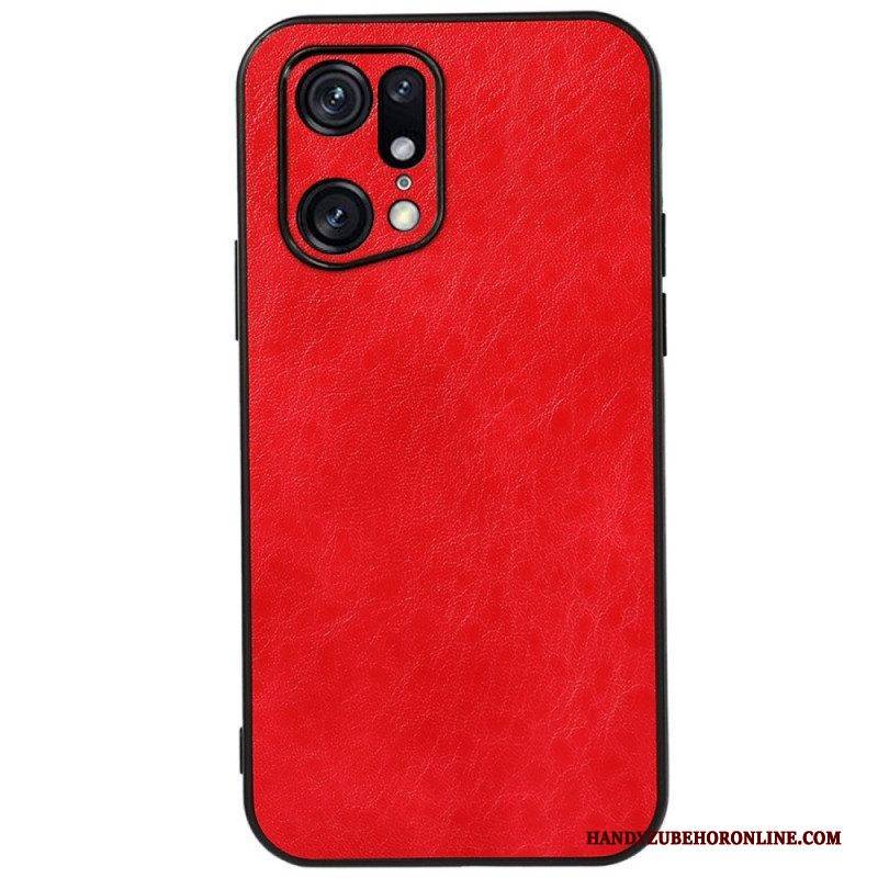 Hülle Für Oppo Find X5 Pro Strukturiertes Kunstleder