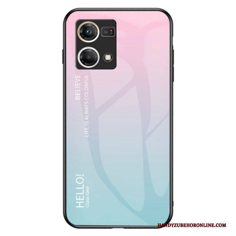 Hülle Für Oppo Reno 7 Gehärtetes Glas Hallo