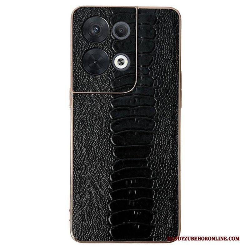 Hülle Für Oppo Reno 8 Pro Echtes Leder Im Krokodil-stil