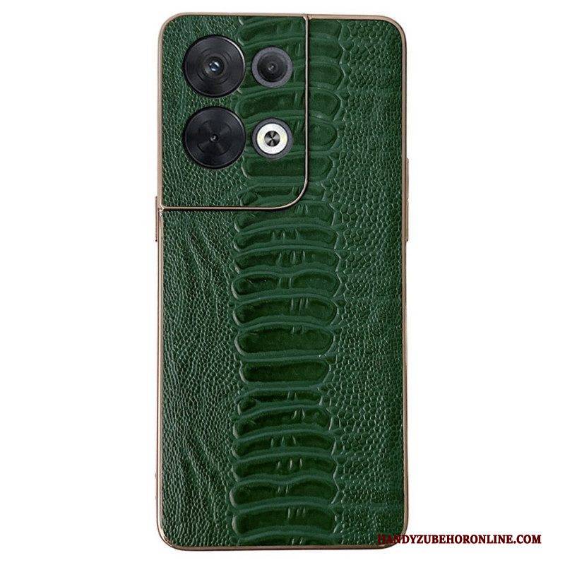 Hülle Für Oppo Reno 8 Pro Echtes Leder Im Krokodil-stil