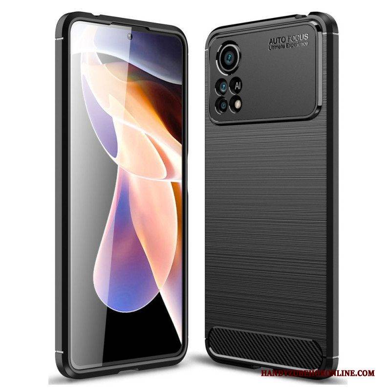 Hülle Für Poco X4 Pro 5G Gebürstete Kohlefaser
