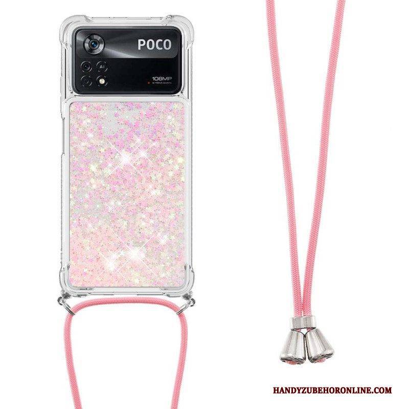 Hülle Für Poco X4 Pro 5G Paillettenbaum Mit Kordelzug