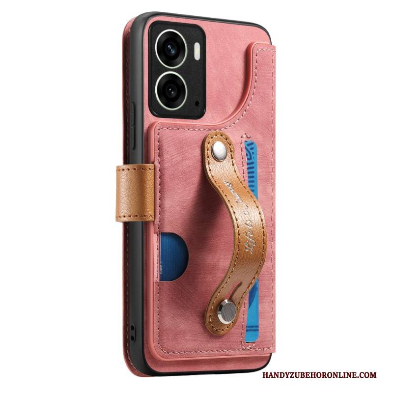 Hülle Für Realme 14 5g Retro Mit Tragegurt Und Stativ