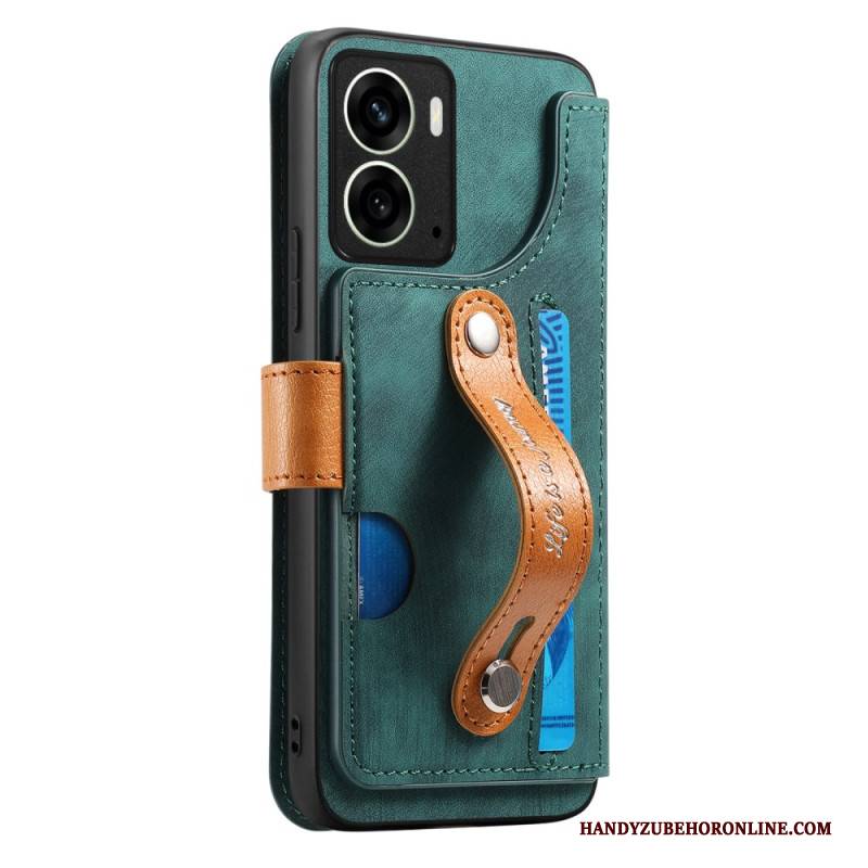 Hülle Für Realme 14 5g Retro Mit Tragegurt Und Stativ