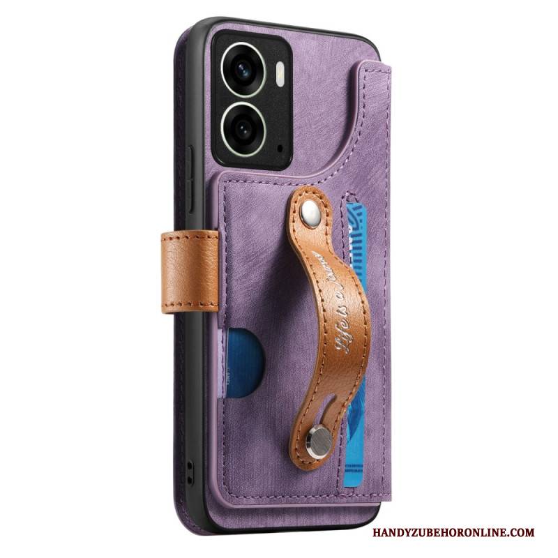 Hülle Für Realme 14 5g Retro Mit Tragegurt Und Stativ