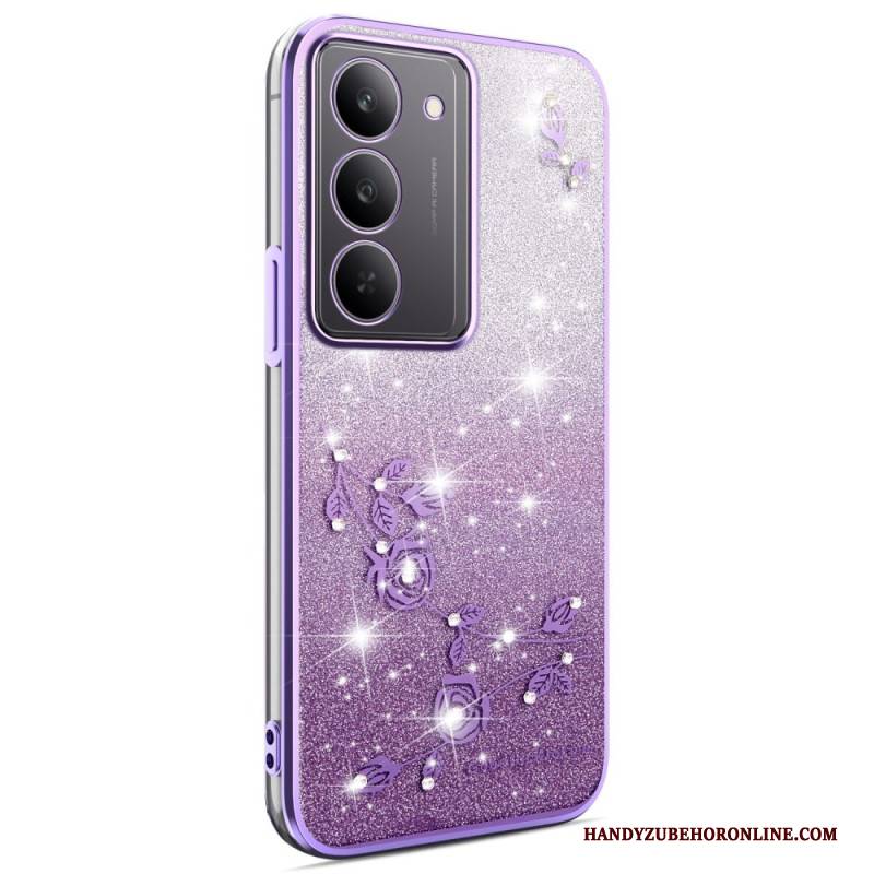 Hülle Für Realme 14x 5g Kadem Blumen Und Strasssteine