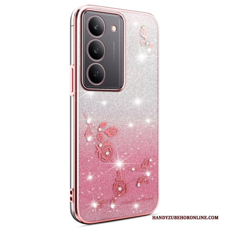 Hülle Für Realme 14x 5g Kadem Blumen Und Strasssteine