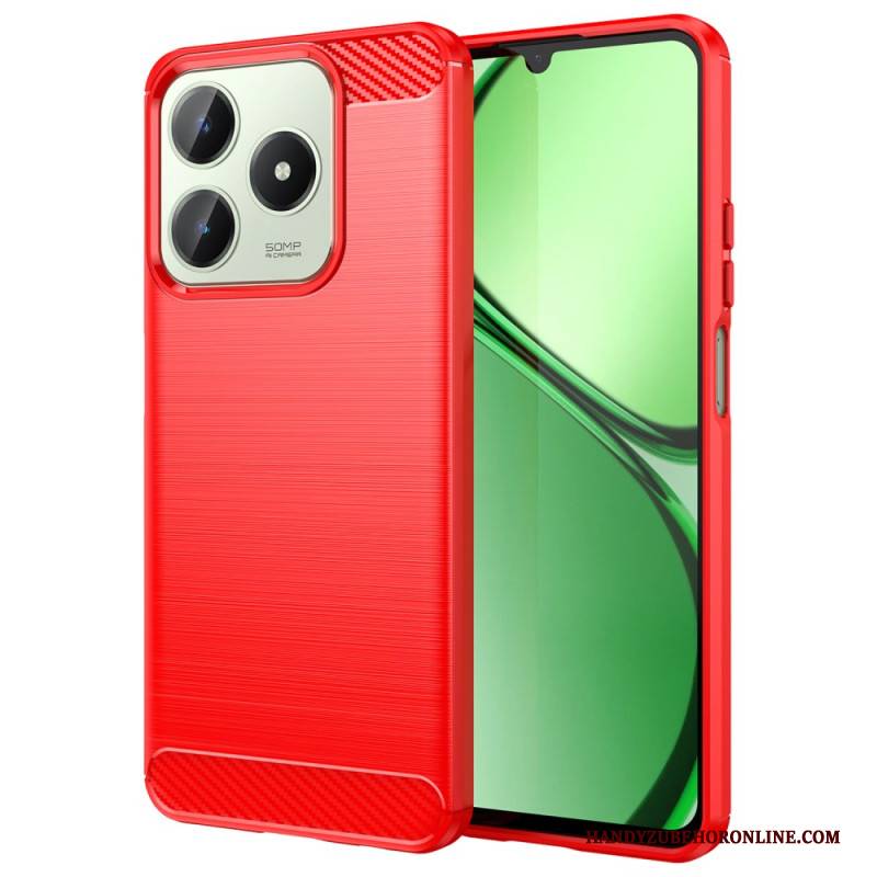 Hülle Für Realme C61 Gebürstete Kohlefaser