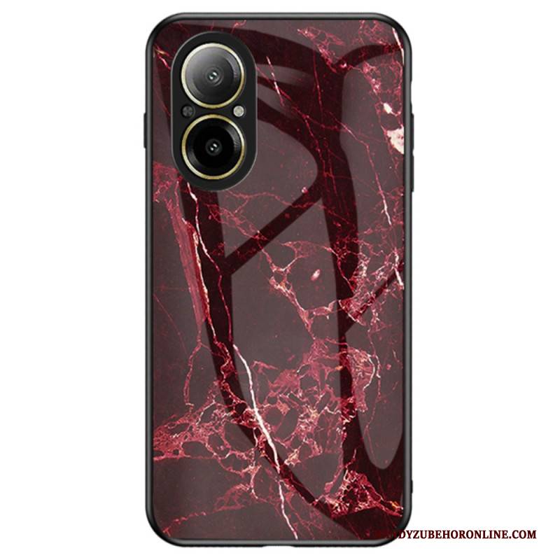 Hülle Für Realme C67 Gehärtetes Glas Mit Marmormuster