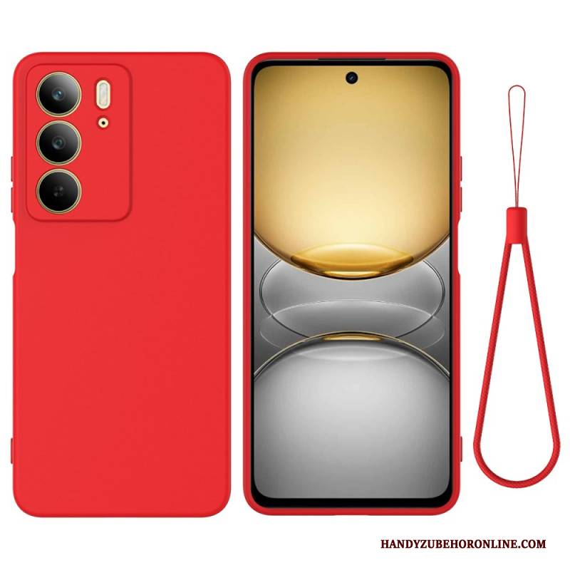 Hülle Für Realme C75 Flüssigsilikon Mit Lanyard