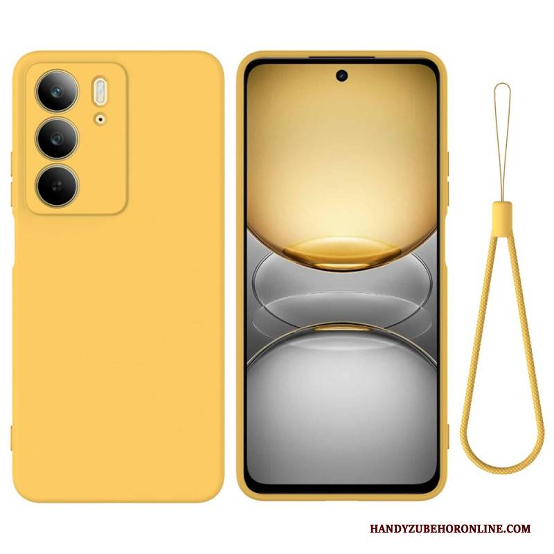 Hülle Für Realme C75 Flüssigsilikon Mit Lanyard