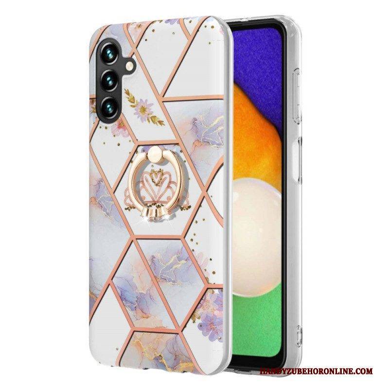 Hülle Für Samsung Galaxy A13 5G / A04s Marmor Mit Ringunterstützung