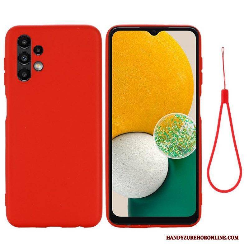 Hülle Für Samsung Galaxy A13 Flüssigsilikon Mit Lanyard