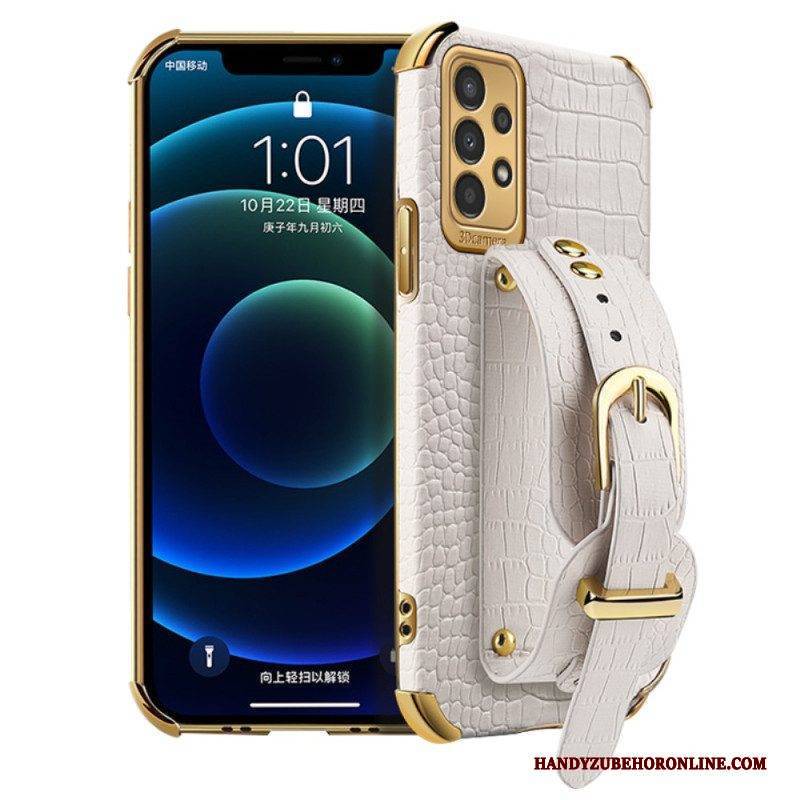 Hülle Für Samsung Galaxy A13 Krokodil-stil Mit Stützgurt