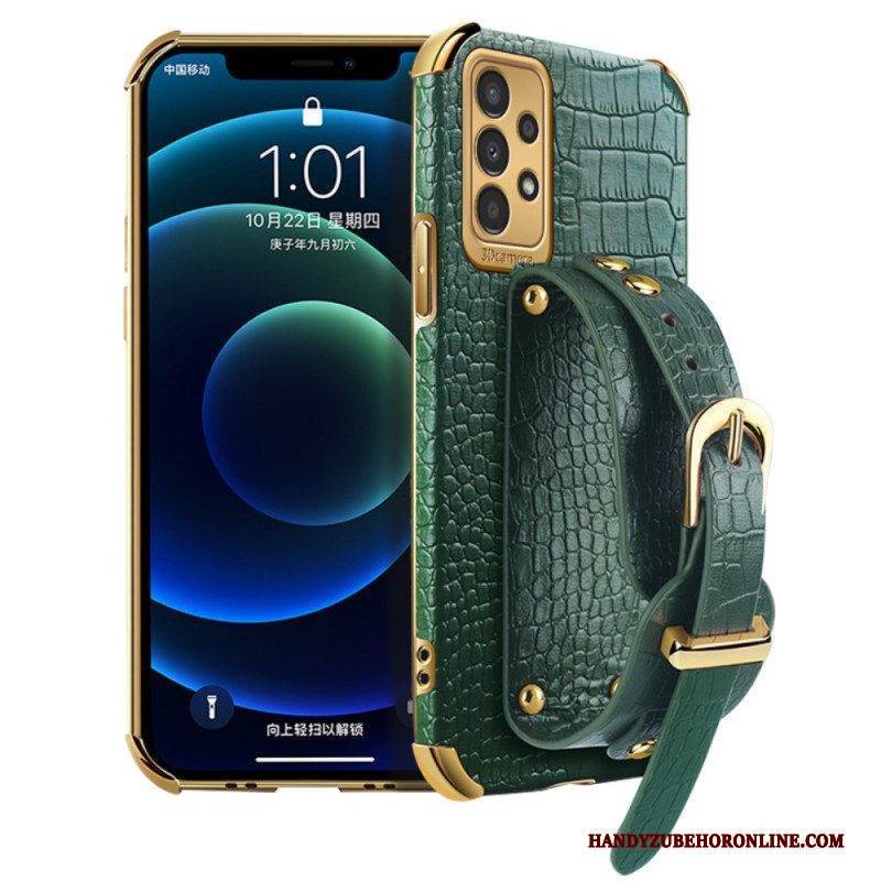 Hülle Für Samsung Galaxy A13 Krokodil-stil Mit Stützgurt
